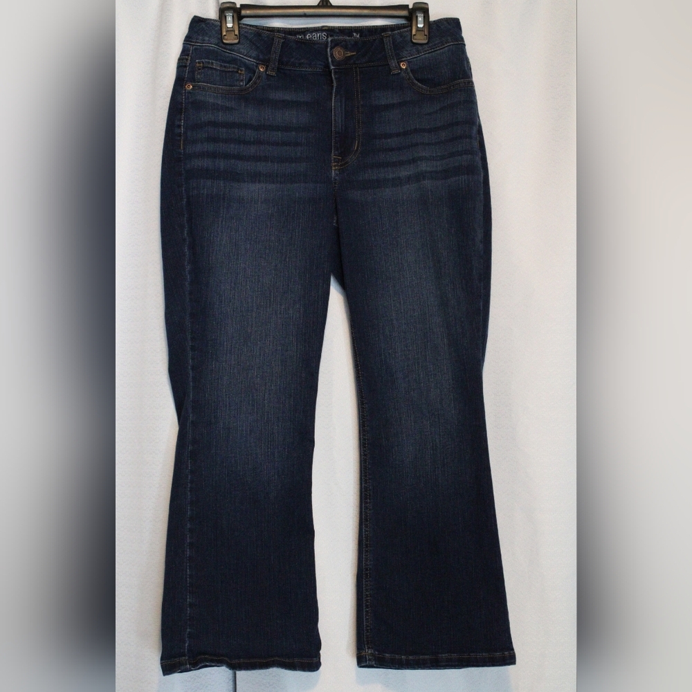 M Jeans by Maurice’s Women’s 12-X Short Curvy High-Rise Bootcut Jeans – Dark Blu - Picture 2 of 7